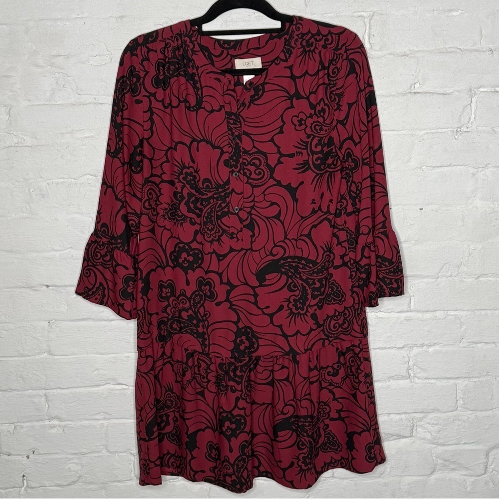 LOFT Drop Waist Dress M